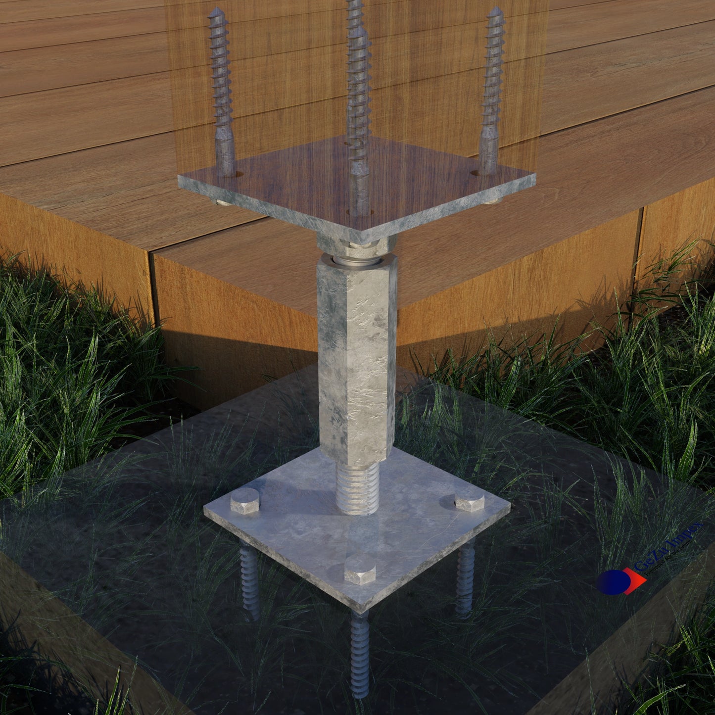 Stolpebasstödfot Betongfot justerbar stolphållare stolpeankare av trä stolpe höjdjusterbar stolpsko med plattastolpsko stolpskor betong