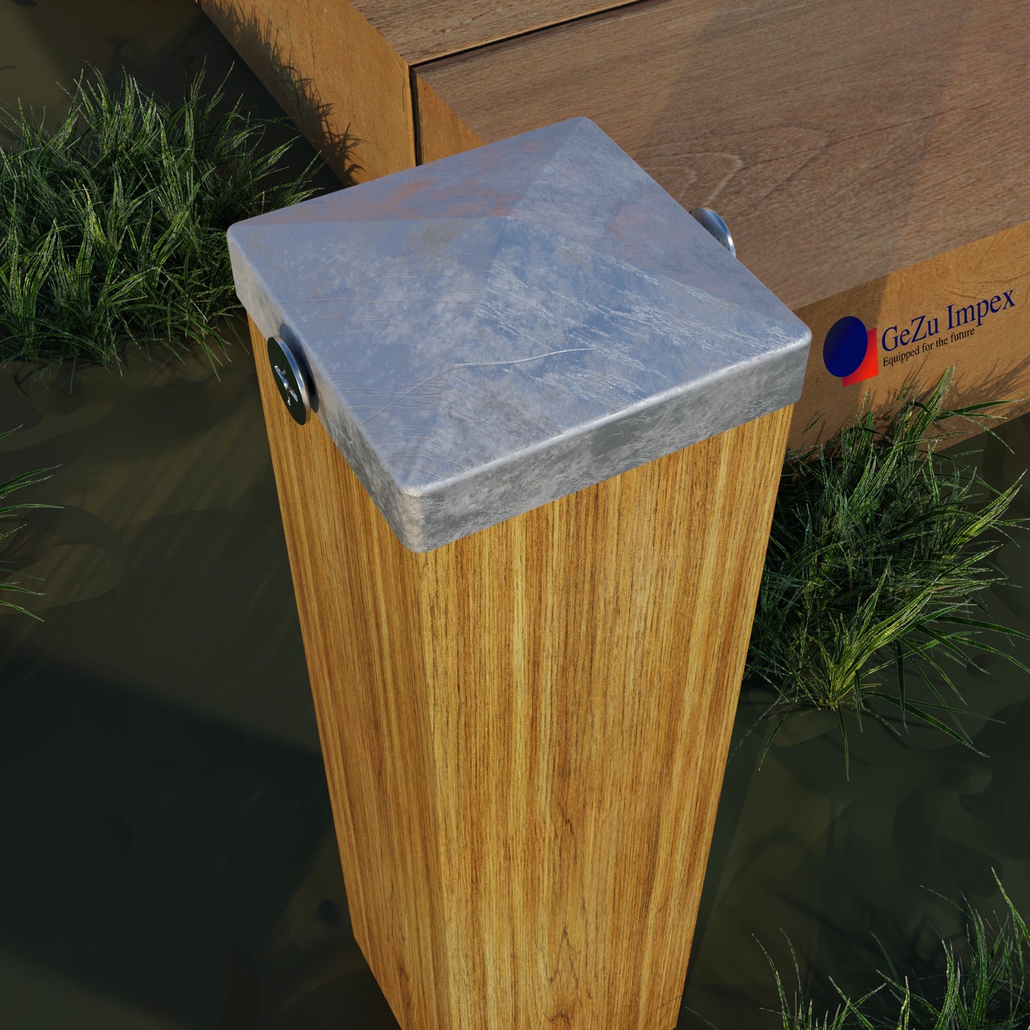 stolphatt stolplock för trästolpar galvaniserad stolpkeps rostfri Stolpkåpa stolpskydd stängselkåpa