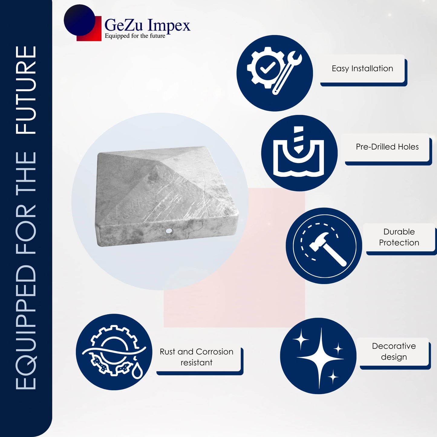 stolphatt stolplock för trästolpar galvaniserad stolpkeps rostfri Stolpkåpa stolpskydd stängselkåpa