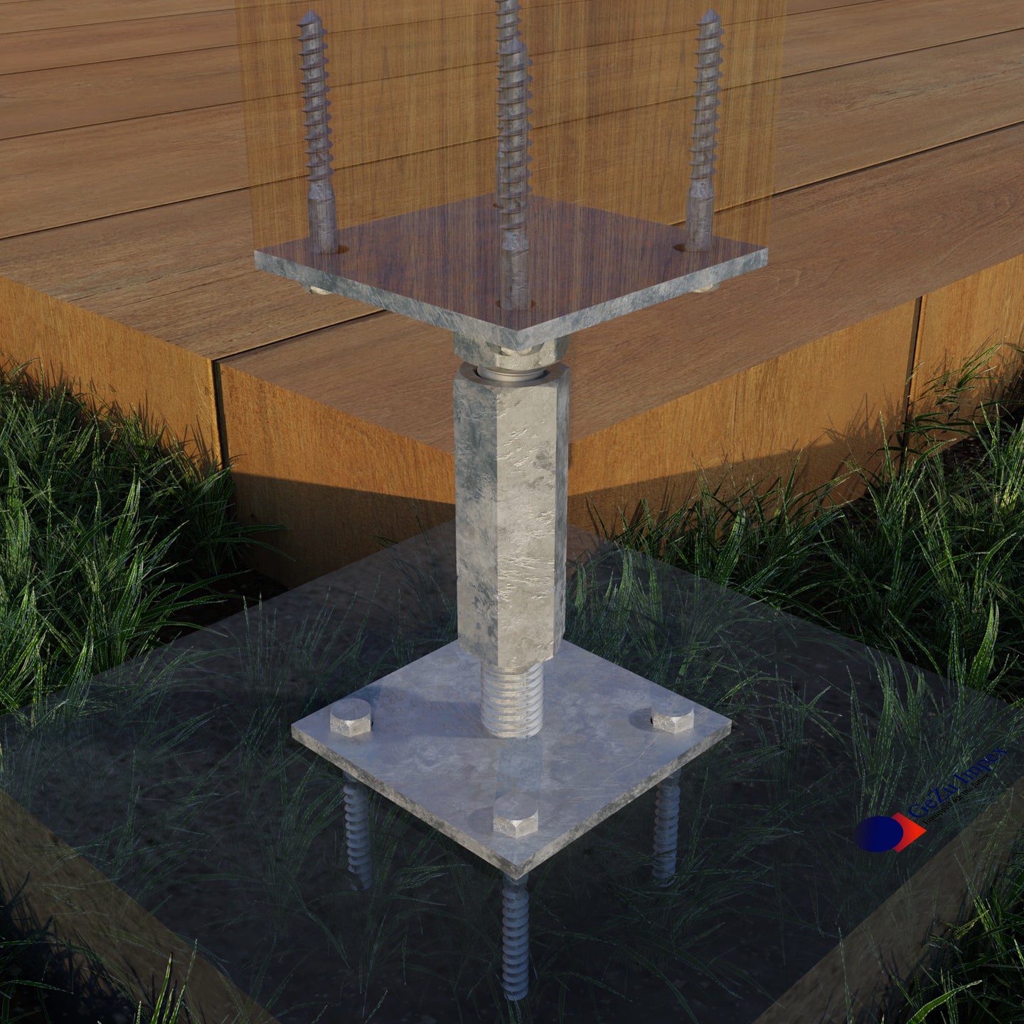 Stolpebasstödfot Betongfot justerbar stolphållare stolpeankare av trä stolpe höjdjusterbar stolpsko med plattastolpsko stolpskor betong 