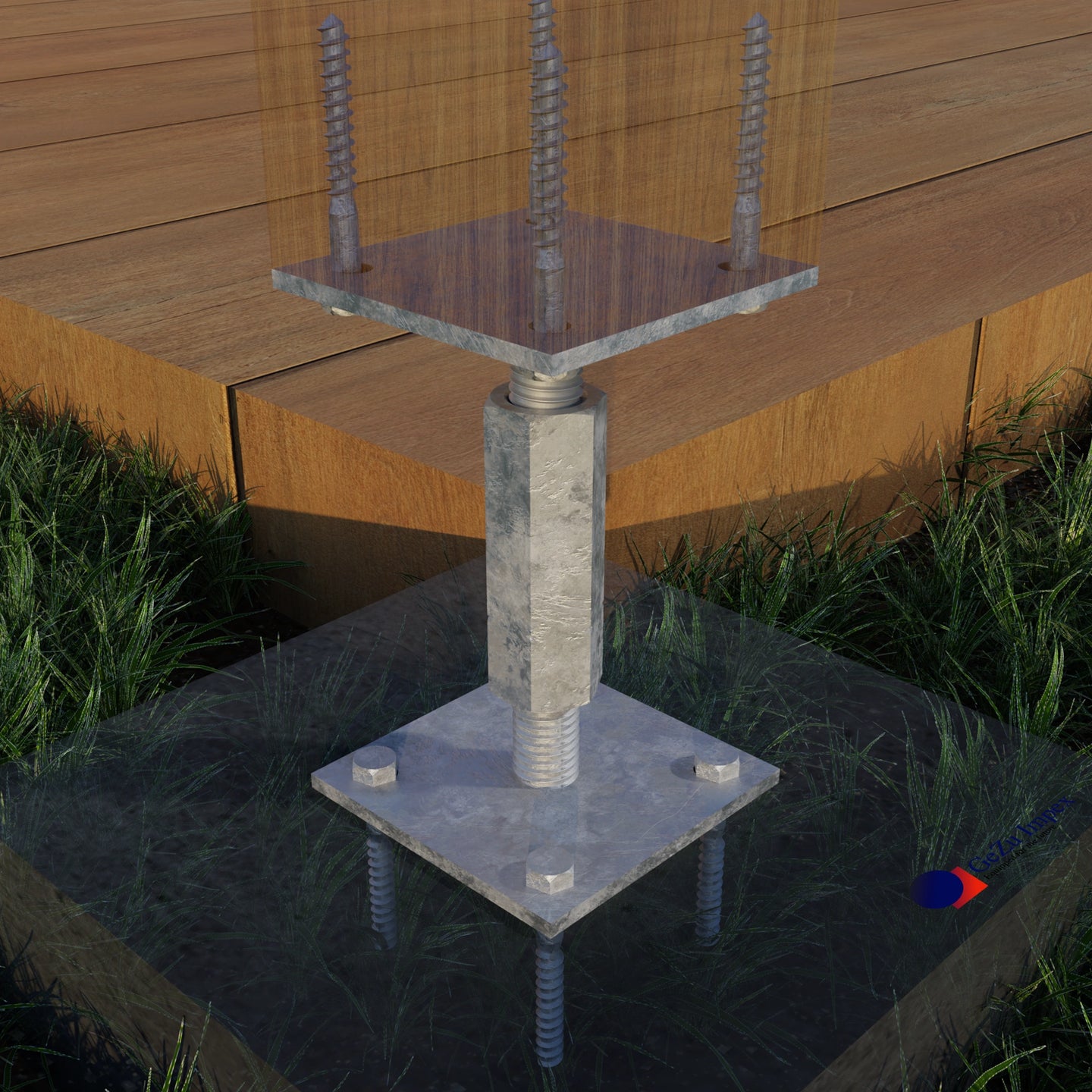 Stolpebasstödfot Betongfot justerbar stolphållare stolpeankare av trä stolpe höjdjusterbar stolpsko med plattastolpsko stolpskor betong 