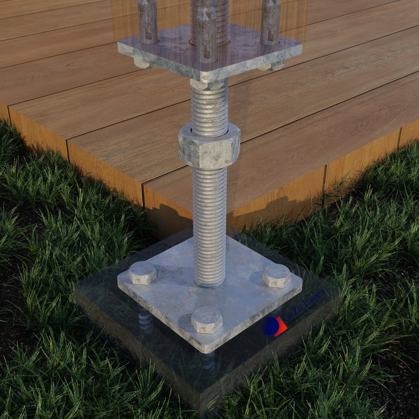 Stolpebasstödfot Betongfot justerbar stolphållare stolpeankare av trä stolpe höjdjusterbar stolpsko med plattastolpsko stolpskor betong 