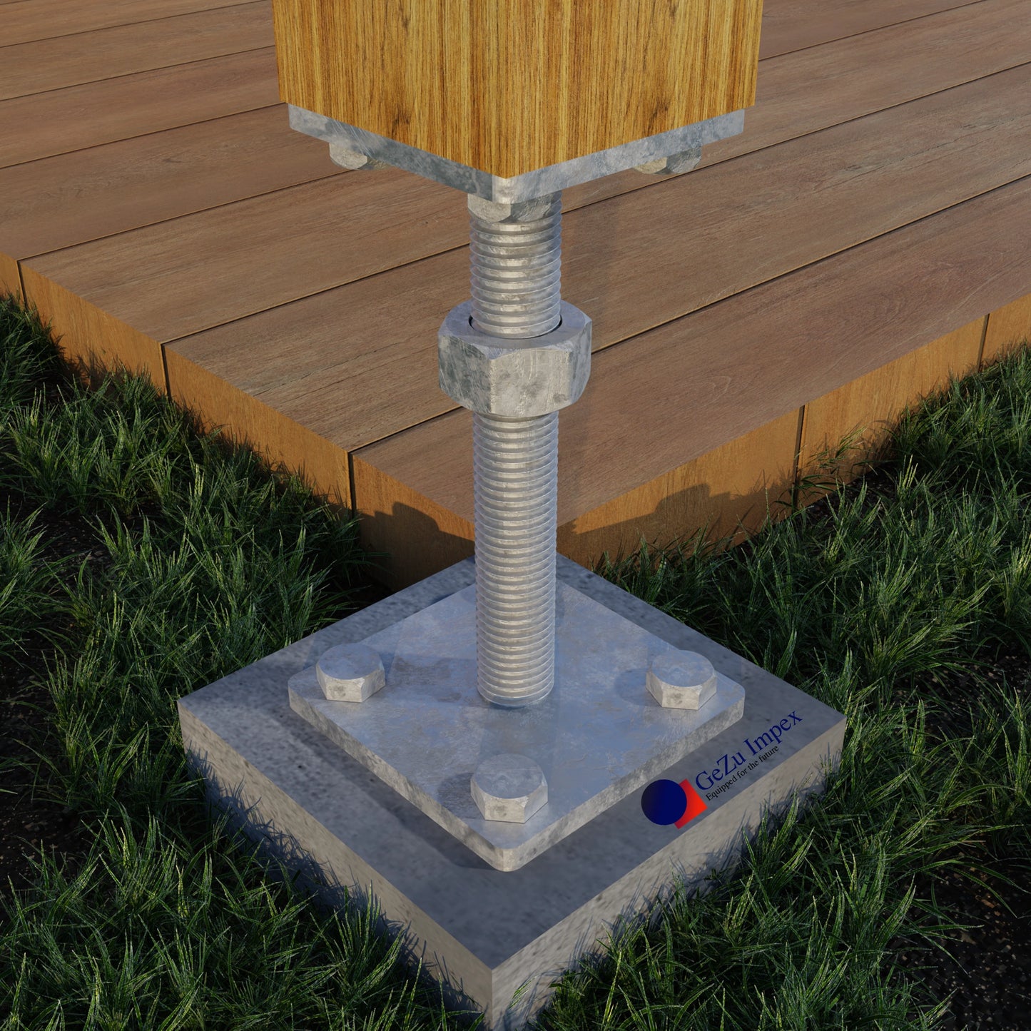 Stolpebasstödfot Betongfot justerbar stolphållare stolpeankare av trä stolpe höjdjusterbar stolpsko med plattastolpsko stolpskor betong 