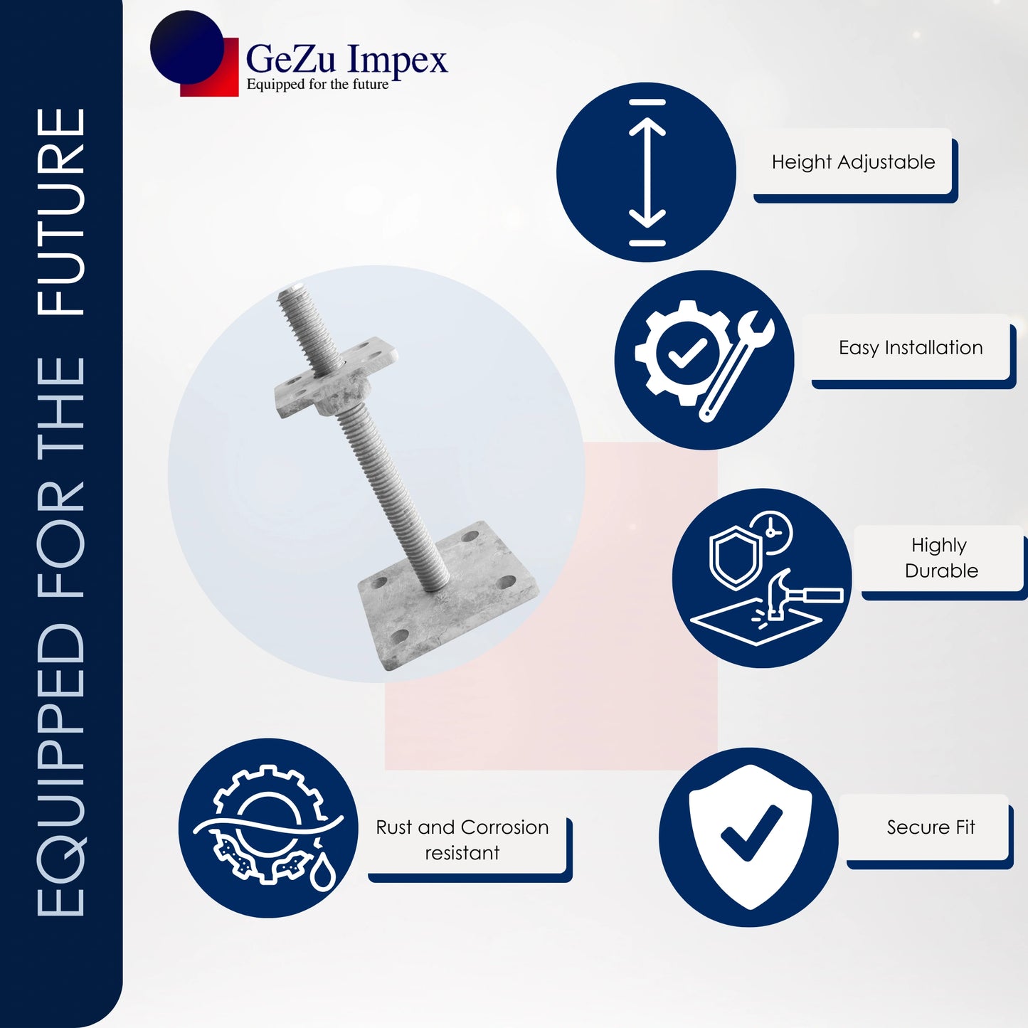 Stolpebasstödfot Betongfot justerbar stolphållare stolpeankare av trä stolpe höjdjusterbar stolpsko med plattastolpsko stolpskor betong 